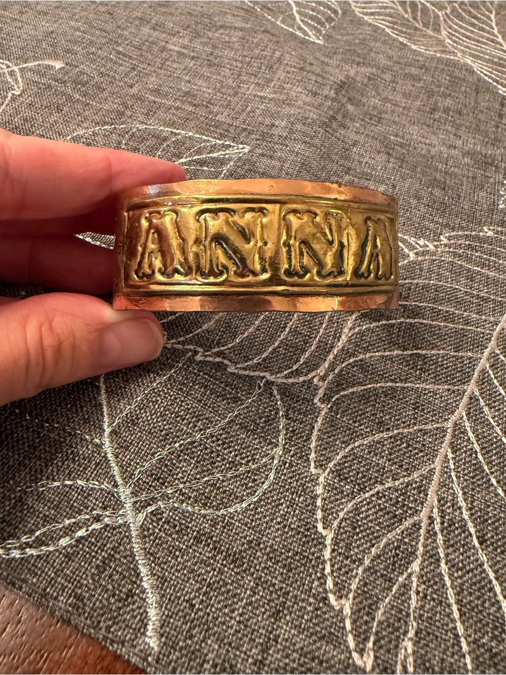 Anna Embossed Gold Cuff Bracelet